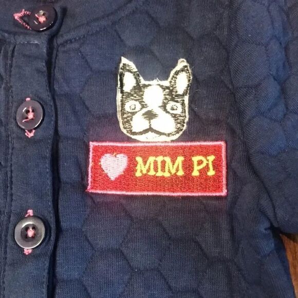 Mim-Pi blue quilted Frenchie coat, size 2T - Picture 3 of 8